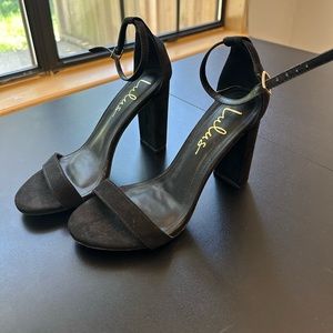 Black ankle strap heels
